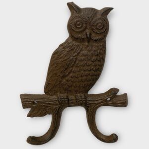 Owl Cast Iron Vintage WalL Coat Hook